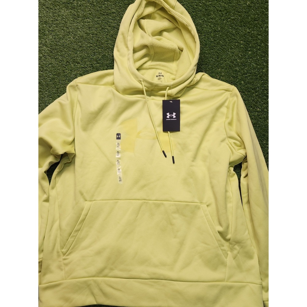 Women's Under Armour Fleece Big Logo Hoodie Yellow Size Extra Large XL NWT